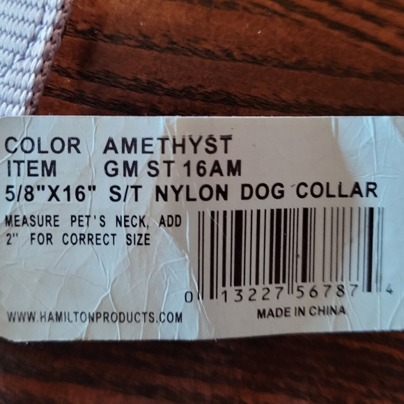 2 /$15 Hamilton Dog Collar Metal Buckle 16" Tag reads Amethyst - Picture 7 of 8